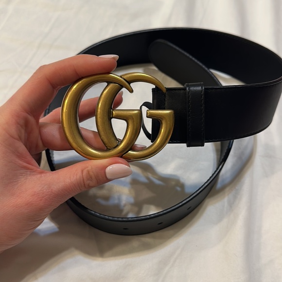 Gucci Belt Wide Leather Black Size 65 - Picture 10 of 11